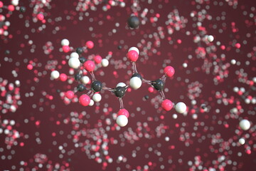 Tartaric acid molecule, conceptual molecular model. Chemical 3d rendering