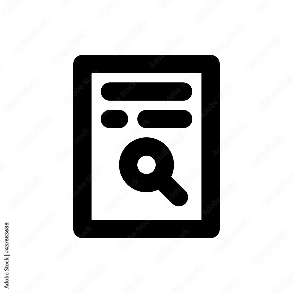 Poster search icon in outline style. suitable for applications, mobile applications, websites, advertisemen