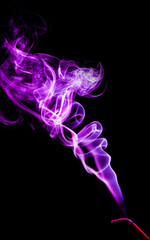 purple smoke on black