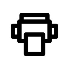 Printer icon in outline style. Suitable for applications, mobile applications, websites, advertisements, and presentations. Editable and resizeable.