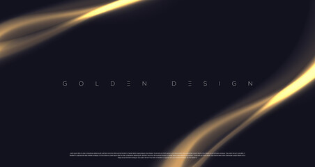 Black premium background with luxury dark golden geometric elements. Rich background for poster, banner, flyer etc. Vector EPS