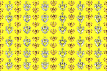 Seamless pattern with interesting doodles on colorfil background. Pano. Raster illustration.