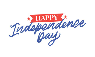 4th of july independence day lettering background