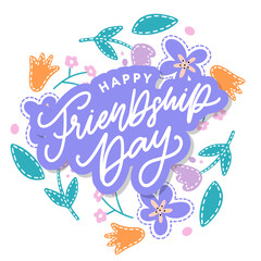 Happy Friendship Day greeting card. For poster, flyer, banner for website template, cards, posters, logo. Vector illustration.