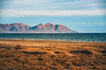 Fototapeta na wymiar scene on the coast in front of Cabo de Gata