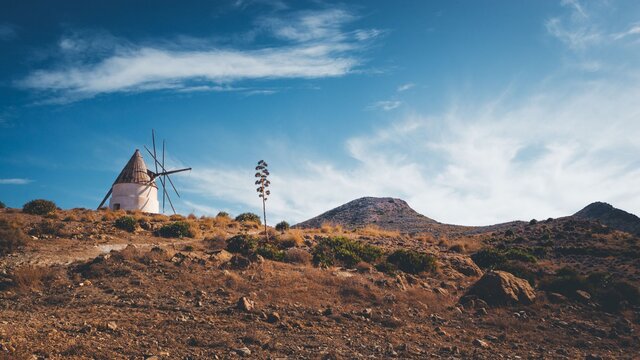 windmill in Cabo de Gata-Nijar Natural Park San José Almería