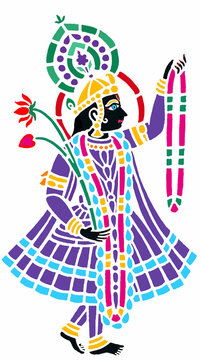 A BEAUTIFULL ILLUSTRATION OF YAMUNA,TRIPURSUNDARI,KRISHNA,