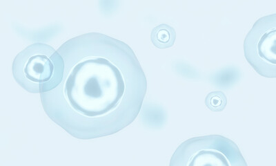 3D illustration. Light blue human microscopic cells