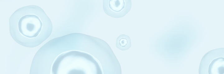 3D illustration. Light blue human microscopic cells