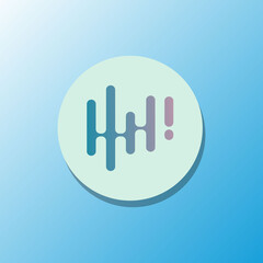 button icon with gradient transition blue pink