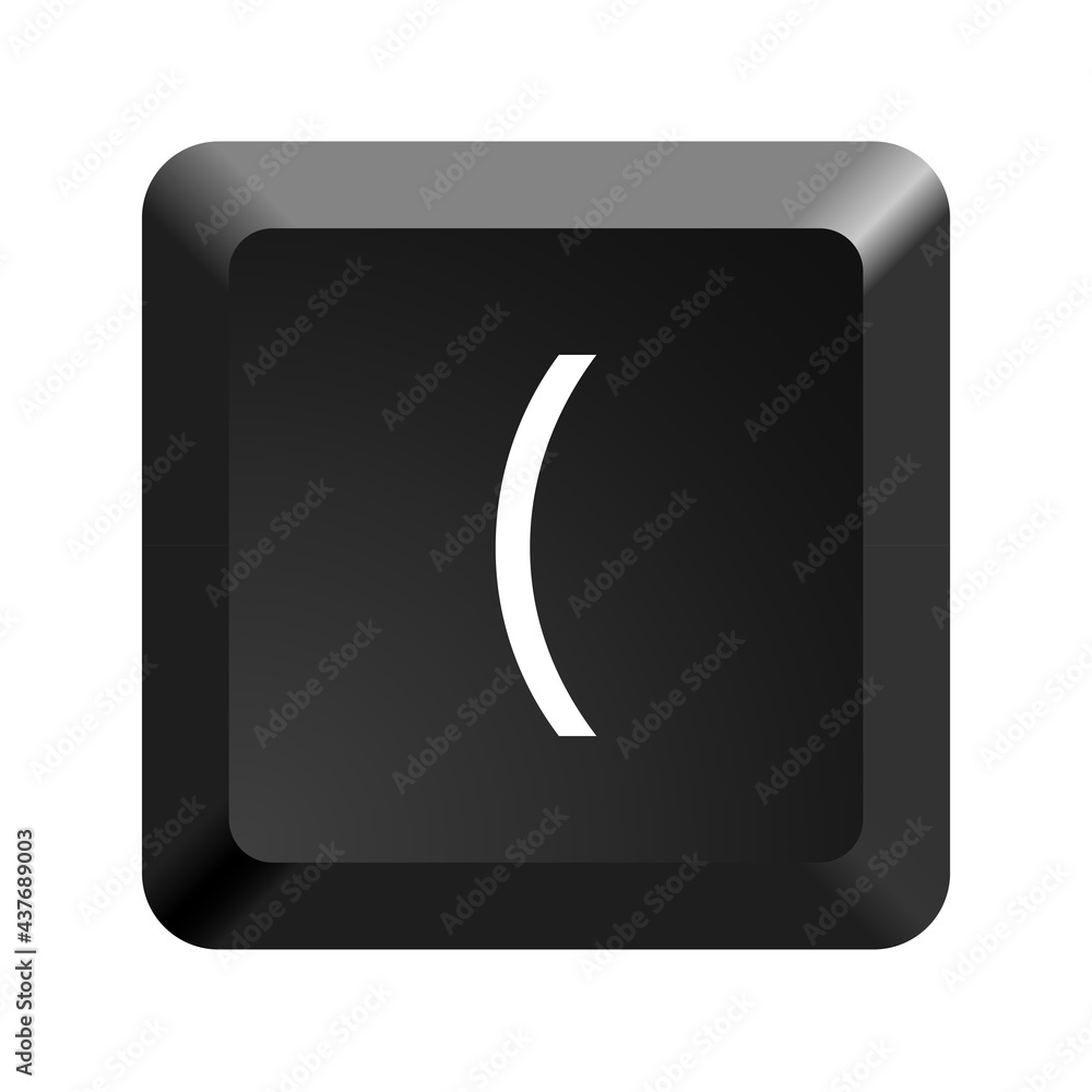 Poster button with symbol open parenthesis. icon vector illustration.