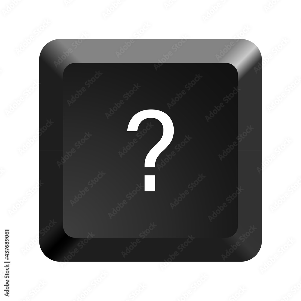 Poster button with symbol question mark. icon vector illustration.