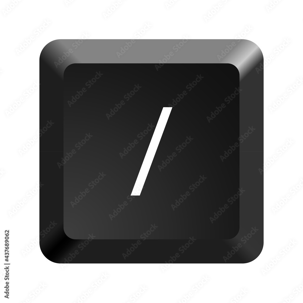 Poster button with symbol forward slash. icon vector illustration.