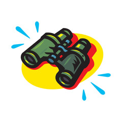 Illustration of binoculars icon on white background in EPS10