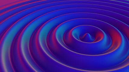 Water ripples and waves in liquid surface. 3D render illustration.