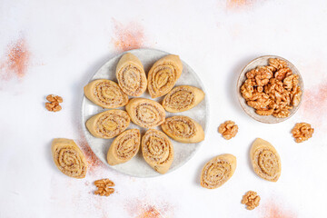 Homemade delicious organic walnut cookies.