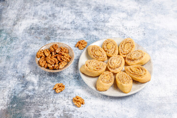 Homemade delicious organic walnut cookies.