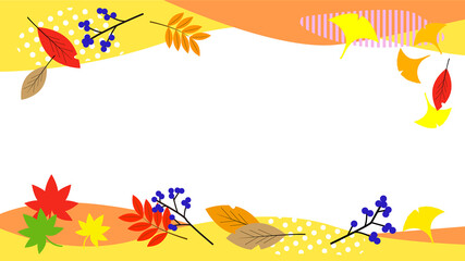 秋のフレームイラスト素材