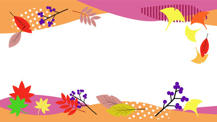 秋のフレームイラスト素材