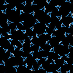Line Chandelier icon isolated seamless pattern on black background. Vector