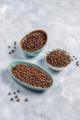 Various peppercones in mini bowls.