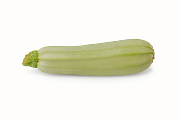 One fresh young vegetable marrow isolated on white background.