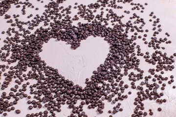 Many delicious milk chocolate chips.