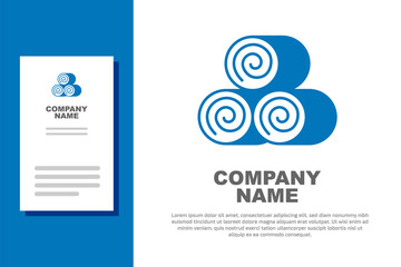 Blue Roll of hay icon isolated on white background. Logo design template element. Vector © vector_v