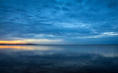 Fototapeta na wymiar sunrise at coast of the sea bay