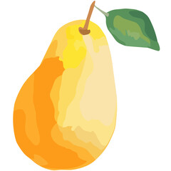 Isolated abstact yellow pear on a white background