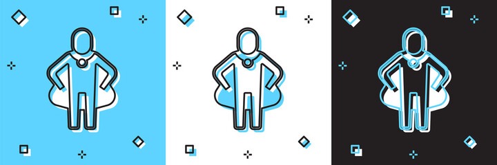 Set Head hunting icon isolated on blue and white, black background. Business target or Employment sign. Human resource and recruitment for business. Vector