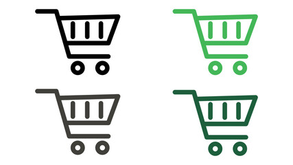 Set of shopping cart icons. Vector illustration isolated on white background
