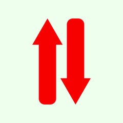 red arrow up