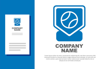 Blue Baseball base icon isolated on white background. Logo design template element. Vector