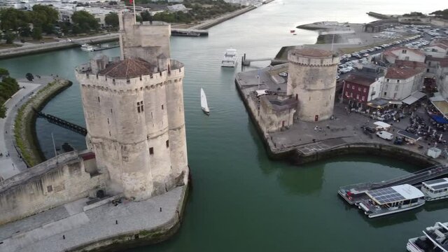 Panoramic view of The Chain Tower of La Rochelle