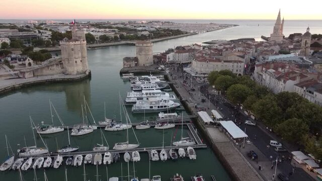 Panoramic view of The Chain Tower of La Rochelle