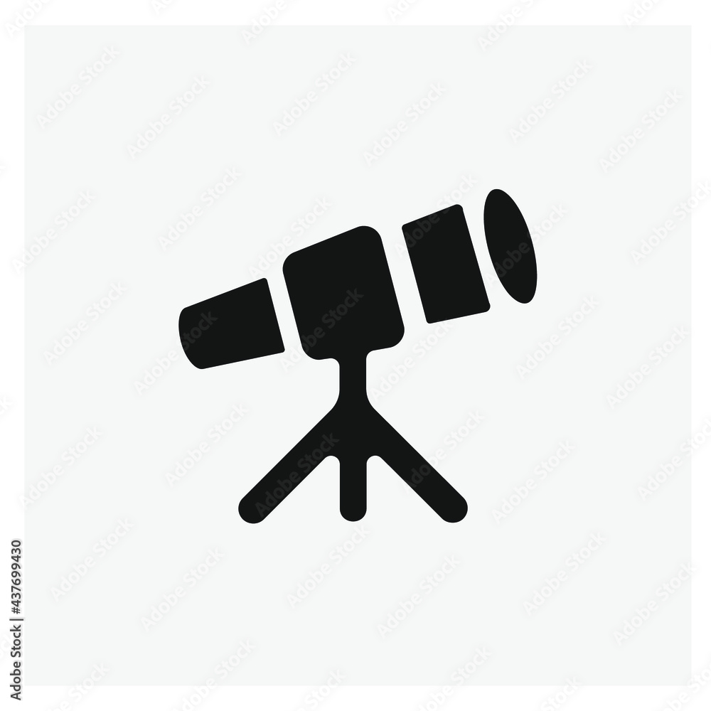 Poster telescope vector icon. editable stroke. symbol in line art style for design, presentation, website o