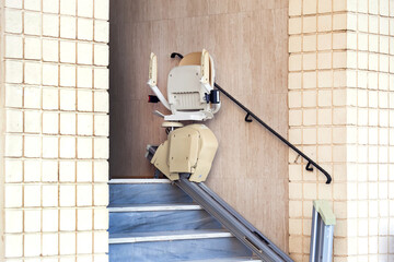 Chair lift for disabled people. Stair elevator