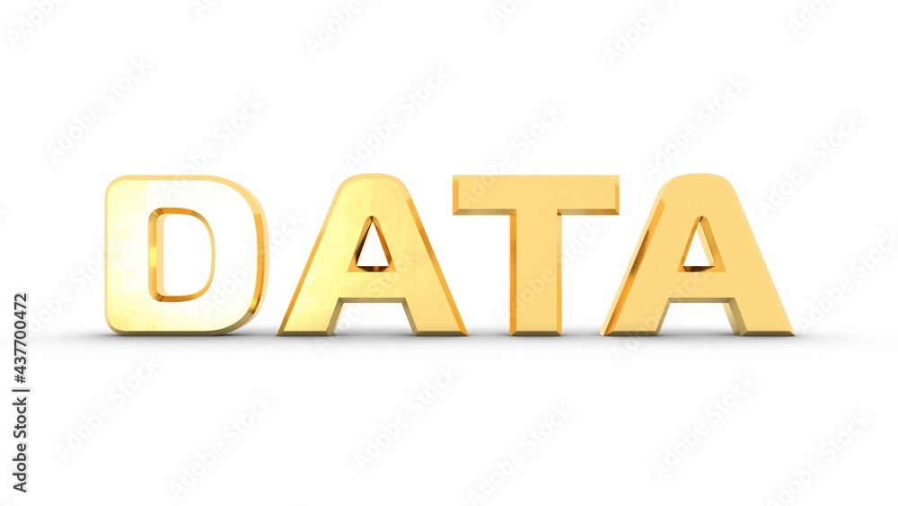 Poster Yellow or gold 3D text 