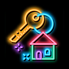 Winning House neon light sign vector. Glowing bright icon Winning House sign. transparent symbol illustration