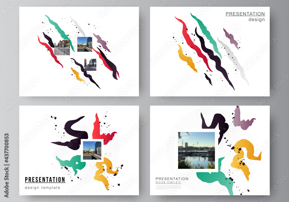 Poster vector layout of the presentation slides design business templates, multipurpose template for presen