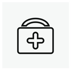 Firs aid bag vector icon. Editable stroke. Symbol in Line Art Style for Design, Presentation, Website or Apps Elements, Logo. Pixel vector graphics - Vector