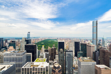Fototapeta na wymiar Manhattan skyline with view of Central Park, New York City, USA