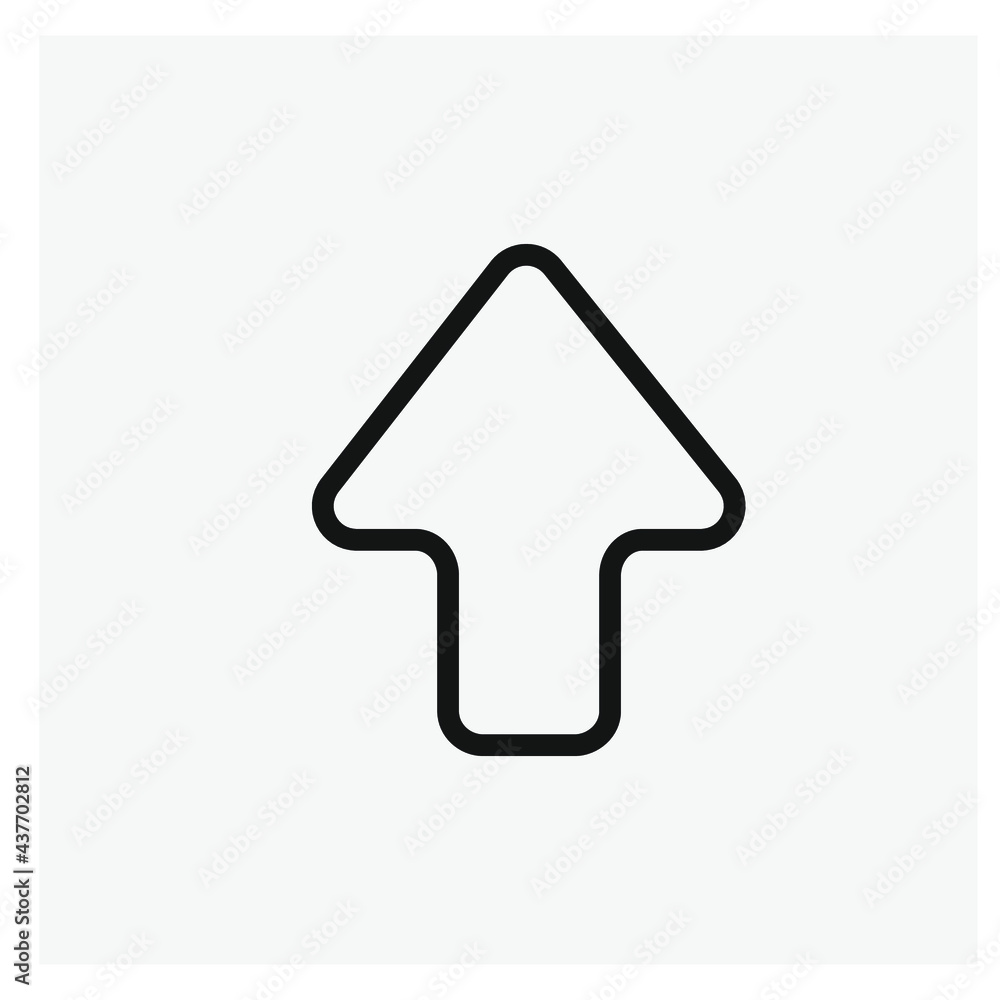 Poster up arrow vector icon. editable stroke. symbol in line art style for design, presentation, website or