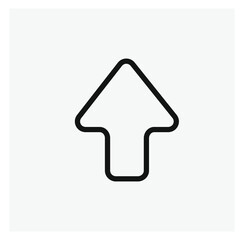 Up arrow vector icon. Editable stroke. Symbol in Line Art Style for Design, Presentation, Website or Apps Elements, Logo. Pixel vector graphics - Vector