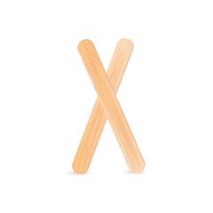 Realistic wooden or plastic sticks.For ice cream or frozen juice, covid test, or medical throat examination.