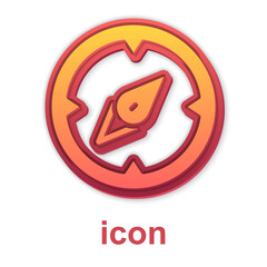 Gold Compass icon isolated on white background. Windrose navigation symbol. Wind rose sign. Vector