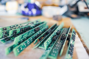 Panel with numbered round buttons and inputs