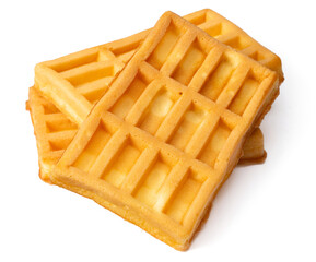 three waffles isolated on white background