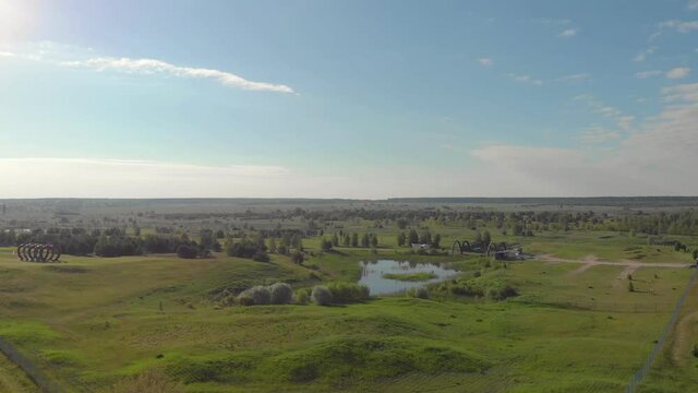Nature park land aerial drone view